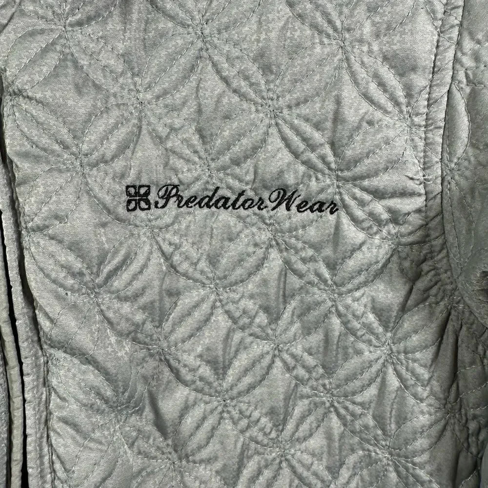 PREDATOR WEAR Women's Lightweight Quilted Zip-Up Coat Jacket Silver Size XS